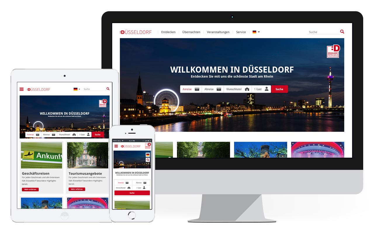 Screenshots Düsseldorf Marketing & Tourismus